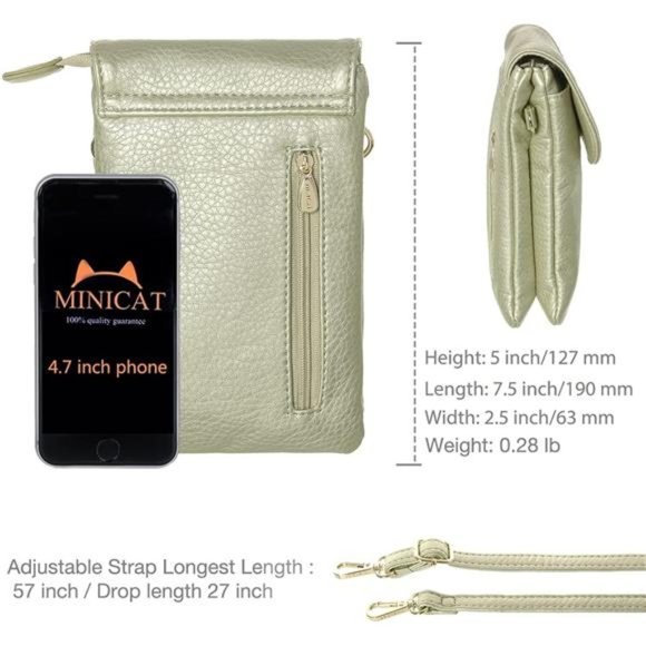 Roomy Pockets Small Crossbody Bags Cell Phone Wallet Purses for Women - Picture 3 of 6